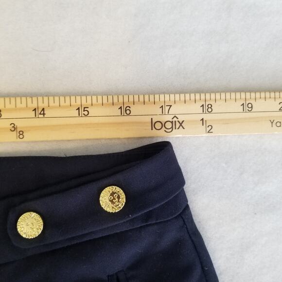 Anne Klein Women's Gold Button Detail Career Pants - Blue - Picture 5 of 8